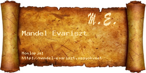 Mandel Evariszt névjegykártya